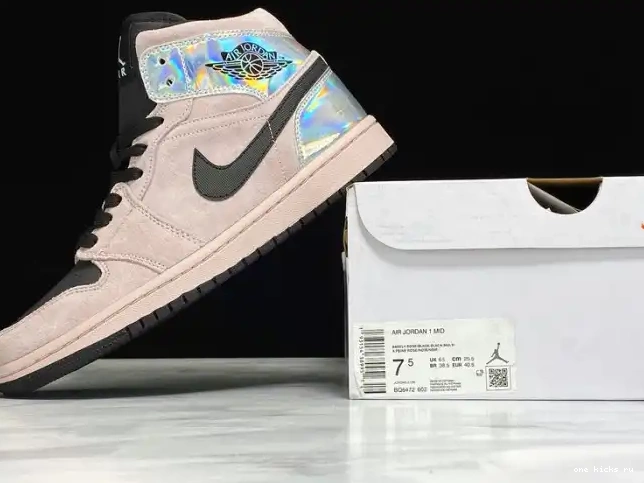 Rep Onekick Mid Powder 1 Air Jordan BQ6472-602 Dirty Iridescent (W) 0429